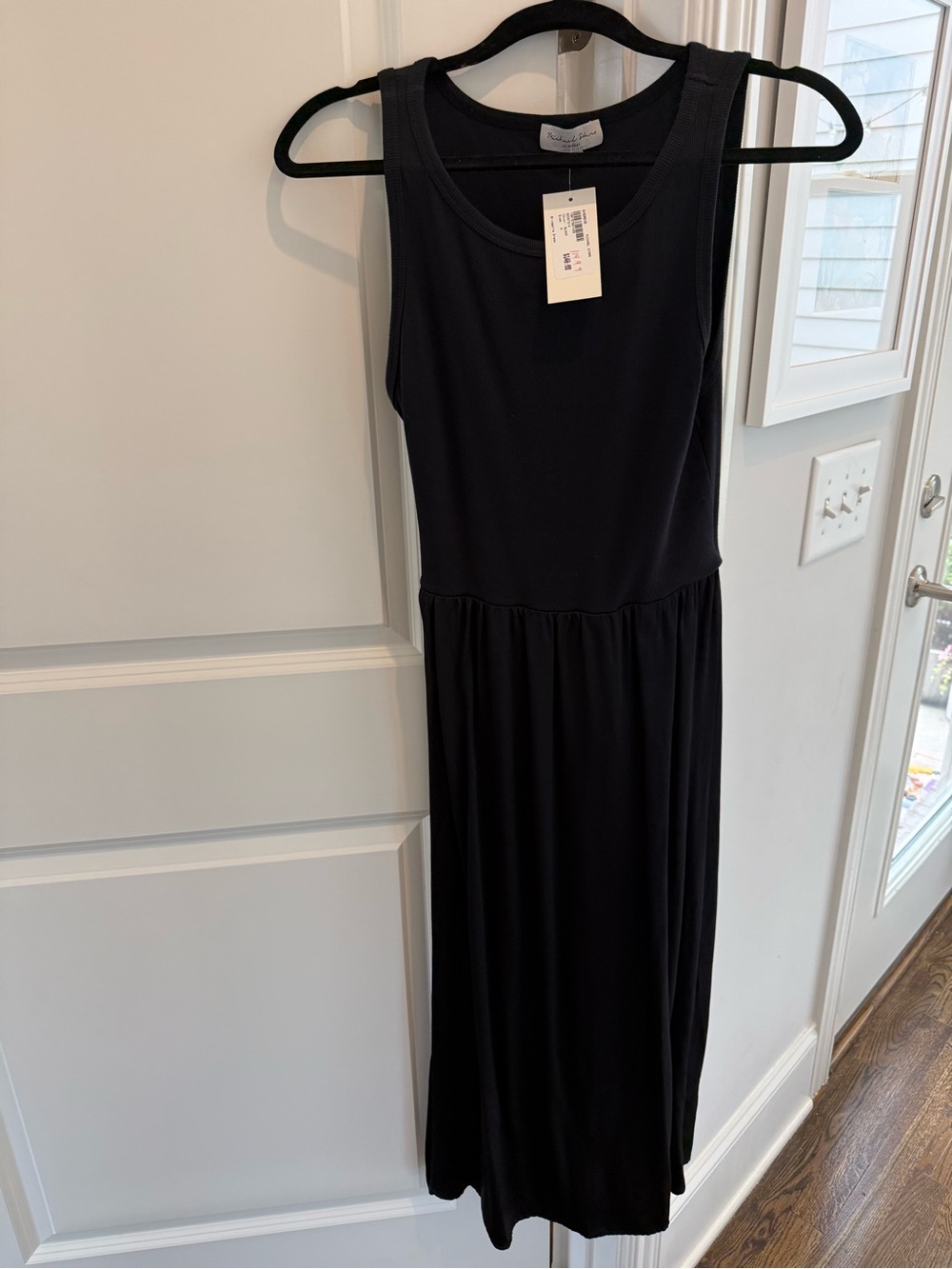 Michael Stars Bridgette Black Sleeveless Midi Dress